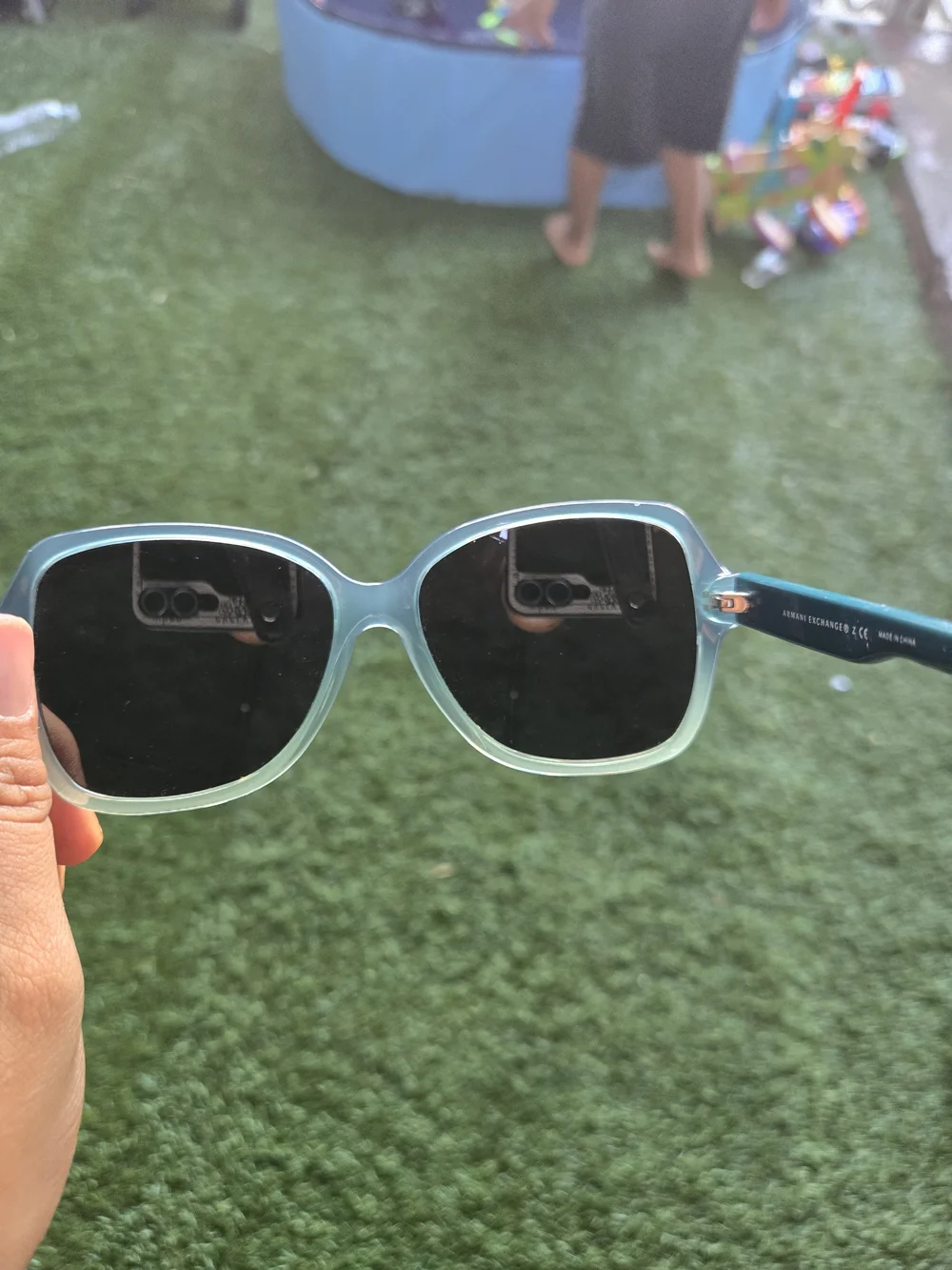 Armani Exchange Women's Teal Gradient Frame Sunglasses